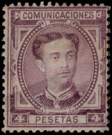 Spain 1876-77 4p Plum Lightly Mounted Mint (light Crease). - Nuovi