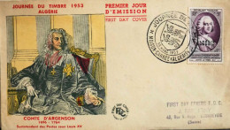 FR. ENV. 1er Jour Algérie - Journée Du Timbre - Oblitération Maison-Carrée 14.3.1953 - TBE - FDC