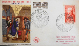 FR. ENV. 1er Jour Algérie - LAVALETTE - Journée Du Timbre - Oblitération Maison-Carrée 20.3.1954 - TBE - FDC