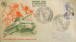 FR. ENV. 1er Jour Algérie - A La Gloire Des Anciens Combattants - Oblitération Alger 27.3.1954 - TBE - FDC