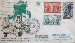 FR. ENV. 1er Jour Algérie - Orléansville Séisme Du 9 Septembre 1954 - Oblitération Alger 5.12.1954 - TBE - FDC