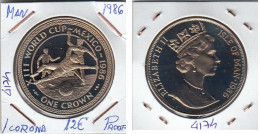 E4174 MONEDA ISLA DE MAN 1 CORONA 1986 PROOF - Otros & Sin Clasificación