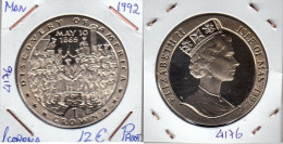 E4176 MONEDA ISLA DE MAN 1 CORONA 1992 PROOF - Sonstige & Ohne Zuordnung