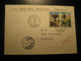 MADRID - BEIRUT 1975 First Flight IBERIA / M.E.A. Airlines Cancel Cover SPAIN LEBANON Beyrouth - Lettres & Documents