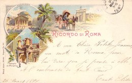 Italie - Ricordo Di Roma - Multivue - Oblitéré 1890 - Colorisé -  Carte Postale Ancienne - Mehransichten, Panoramakarten