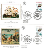 " CHRISTOPHE COLOMB " Sur 2 Enveloppes 1er Jour En Soie De 1992. 2 X N° YT  2756. Parfait état. FDC - Cristoforo Colombo