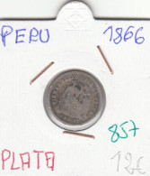 CR0857 MONEDA PERU 50 CENTAVOS 1866 PLATA - Peru