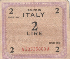 BANCONOTA - ALLIED MILITARY CURRENCY BANCONOTA 2£   1943 (come Da Scansione) - 2. WK - Alliierte Besatzung