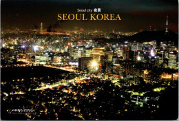 (4 R 31) City Of Seoul At Night (posted From South Korea To Australia - Animal Stamp) - Corée Du Sud