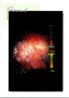 (4 R 31) South Korea - Seoul Tower At Night & Firework (posted From South Korea To Australia -  No Stamp) - Corée Du Sud