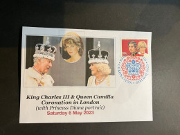 (4 R 32) Coronation Of King Charles III & Queen Camilla + Princess Diana (OZ 60 Cents Stamps) 6-5-2023 - Storia Postale