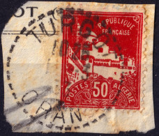 ALGÉRIE - 1933 - TàD Beau De Distribution  "TURGOT / ORAN" Sur Yv.79A 50c Rouge Mosquée De La Pêcherie Sur Fragment - TB - Gebraucht