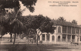 A.O.F. Guinée Française, Conakry: La Direction Des Travaux Publics - Collection Fortier - Carte N° 386 - Guinea Francesa