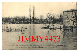 CPA - Inondations De La Marne En 1910 - La Passerelle De PERREUX - BRY - Maisons Du Quai Halage à Bry - Ed. E. Faciolle - Floods