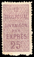 Algeria 1899 25c Express Lilac Colis Postale Lightly Mounted Mint. - Colis Postaux
