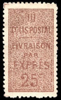 Algeria 1899 25c Express Lilac-brown Colis Postale Lightly Mounted Mint. - Colis Postaux