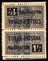 Algeria 1924-27 1f Black Colis Postale Tete-beche Pair Lightly Mounted Mint. - Parcel Post