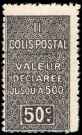 Algeria 1927 50c Black Colis Postale Missing Controle Repartiteur Overprint Unmounted Mint. - Parcel Post