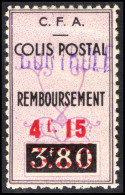 Algeria 1941 4f15 On 3f80 Red Overprint Colis Postale Lightly Mounted Mint. - Parcel Post