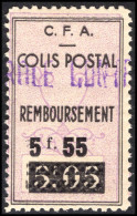 Algeria 1941 5f55 On 5f05 Colis Postale Lightly Mounted Mint. - Colis Postaux