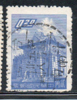 CHINA REPUBLIC REPUBBLICA DI CINA TAIWAN FORMOSA 1959 1960 CHU KWANG TOWER QUEMOY 20c USED USATO OBLITERE' - Usados