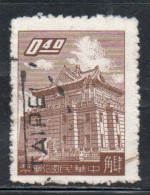 CHINA REPUBLIC REPUBBLICA DI CINA TAIWAN FORMOSA 1959 1960 CHU KWANG TOWER QUEMOY 40c USED USATO OBLITERE' - Used Stamps