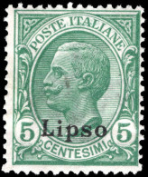 Lipso 1912-21 5c Green Unmounted Mint. - Egée (Lipso)