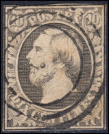 Luxembourg 1856 10c Grey-black  Fine Used But With Close Margins - 1852 Guillaume III