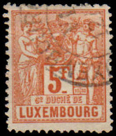 Luxembourg 1882 5fr Perf 13½ Fine Used - 1882 Allégorie