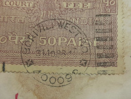 INDIA 1988 FISCAL / REVENUE 50p Stamp Postal Used On Postage Due Cover Borivali West To Junagarh As Per Scan Ex. Rare - Errors, Freaks & Oddities (EFO)