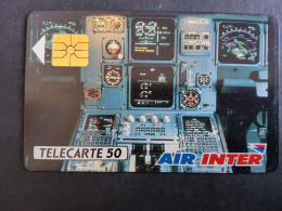 Air Inter Airline   Compagnie Aérienne Carte D216 A 1989-1990 Recto Laqué - Privées