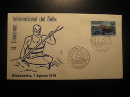 RIBADESELLA Asturias 1976 Descenso Int Sella Canoe Canoeing Rowing Piraguas Pirogues Remo Cancel Cover SPAIN - Kanu