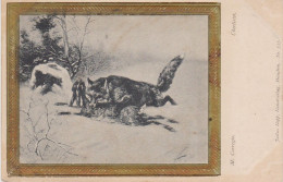 Chasse  Hunting  Fuchs Reynard Renard Rabbit Häse  Animal  M.Corregio Old PC.  Cpa. Ca. 1900 - Chasse