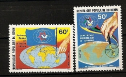 Bénin 1980 N° 503 / 4 ** Tourisme, Manille, Loupe, Iles Philippines, Main, Planisphère, Logo, Drapeau - Bénin – Dahomey (1960-...)