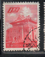 CHINA REPUBLIC REPUBBLICA DI CINA TAIWAN FORMOSA 1959 1960 CHU KWANG TOWER QUEMOY 1$ USED USATO OBLITERE' - Used Stamps