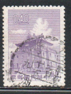 CHINA REPUBLIC REPUBBLICA DI CINA TAIWAN FORMOSA 1960 1961 CHU KWANG TOWER QUEMOY 40c USED USATO OBLITERE' - Gebraucht