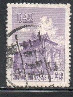 CHINA REPUBLIC REPUBBLICA DI CINA TAIWAN FORMOSA 1960 1961 CHU KWANG TOWER QUEMOY 40c USED USATO OBLITERE' - Gebraucht