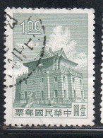 CHINA REPUBLIC REPUBBLICA DI CINA TAIWAN FORMOSA 1960 1961 CHU KWANG TOWER QUEMOY 1$ USED USATO OBLITERE' - Usados