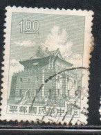 CHINA REPUBLIC REPUBBLICA DI CINA TAIWAN FORMOSA 1960 1961 CHU KWANG TOWER QUEMOY 1$ USED USATO OBLITERE' - Gebraucht