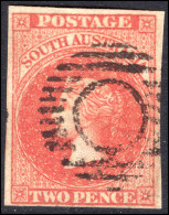 South Australia 1856-58 2d Red Four Margins Fine Used. - Oblitérés