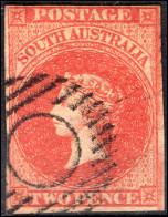 South Australia 1856-58 2d Orange-red Wmk 2 4 Margins Fine Used. - Oblitérés