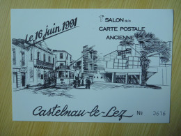 CPSM Inédite CASTELNAU LE LEZ 1991 TRAMWAY CHOCOLAT LOUIT Illustration Lanquetin 1er Salon Carte Postale Ancienne - Castelnau Le Lez