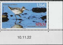 2023 Saint Pierre Et Miquelon N°     Nf** MNH . Oiseau. Phalarope De Wilson - Unused Stamps