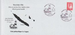 15795  Mise En Service Du Timbre à Date Illustré - NOUMÉA GARE MARITIME - 8/2/2012. - Cartas & Documentos
