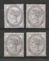 Grande-Bretagne (GB) Victoria 1881 - Lot De 4 Penny Mauve Neufs MH - YT#73 - Unused Stamps