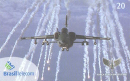 Brasil:Brazil:Used Phonecard, BrasilTelecom, 20 Units, Military Airplane A-1 Disparandi Flare - Brasilien