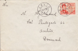 Norway Deluxe Cancel GJØVIK 1948 'Petite' Cover Brief Lettre AARHUS Denmark 25 Øre Eidsvoll Chr. M. Falsen Stamp - Storia Postale