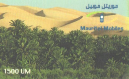 Mauritania:Used Phonecard, Mauritel Mobiles, 1500 UM, Landscape, 2002 - Mauritanië