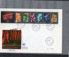 France 1994 Fdc Bande Carnet Artiste De Music-hall Chanteurs J Baker Coluche Bourvil Y Montand Y Printemps - Chanteurs