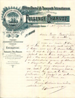 FACTURE.73.SAVOIE.MODANE.SERVICE GENERAL  DE TRANSPORTS INTERNATIONAUX.EMIGRATION.FUGENCE CHARVOZ. - Verkehr & Transport